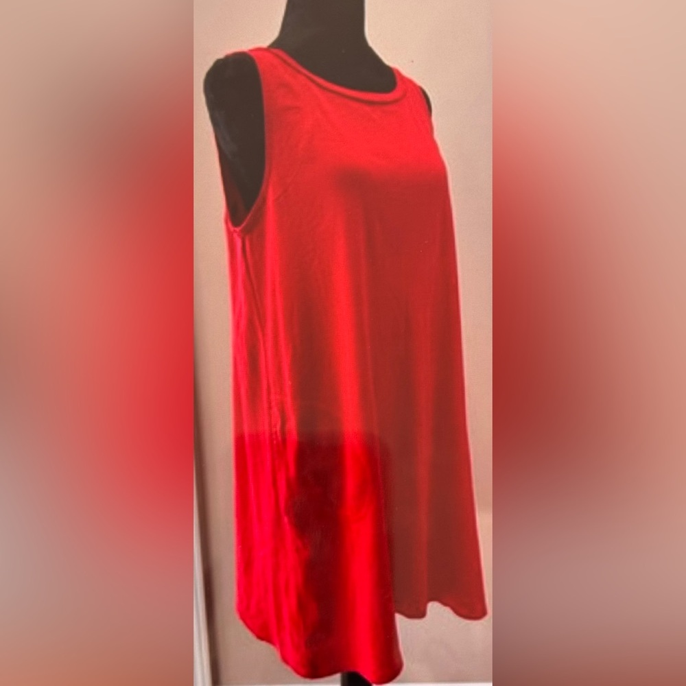 August silk ladies pullover tank dress size large sleeveless all cotton Midi EUC - Picture 9 of 17